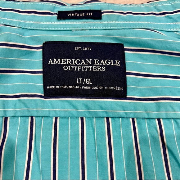 AMERICAN EAGLE Men's Size Large Tall Striped Shirt Vintage Fit. See‎ Description - Picture 2 of 14